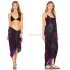 Elegant satin silk kaftan,long beach printing pareo