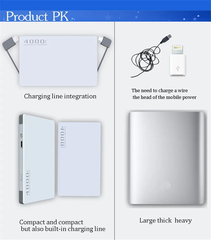 pocket mini for smartphone powerbank with built in for iphone 5