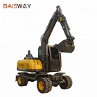 China factory heavy construction machine mini wheel excavator for digging