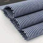 CVC STRIPE FABRIC 60% COTTON 40% POLYESTER YARN DYED WOVEN NAVY WHITE STRIPE SHIRT FABRICS