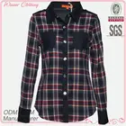 Women clothing school girl casual wear women new design cotton stripe shirt long sleeve fit plaid shirt for women