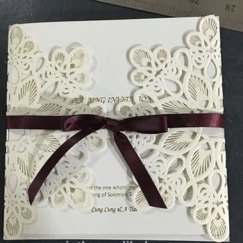 Nice Cheap Price Wholesale Wedding Card Laser Cut Custom Design