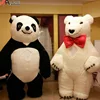 Parade Decoration Inflatable Panda And White Bear Cartoon Costumes