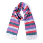Ladies 100% Wool Ladies Beautiful Scarves Super Soft Hand Knitting Color Shawl Scarf