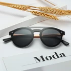 Round frame metal feet unisex polarized sun glasses