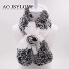 New Arrival Custom Women Scarves White Warm Rex Rabbit Fur Scarf real fox fur scarf