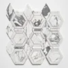 Hexagon Stone Mosaic Tile Carrara Marble Mosaic Honeycomb Backsplash Tile