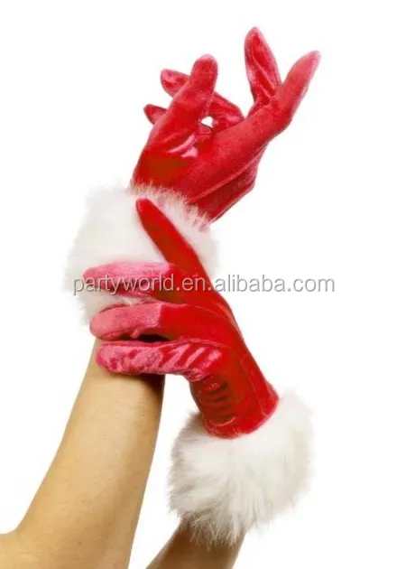 CH9069 Short Red Miss Christmas Santa gloves.jpg