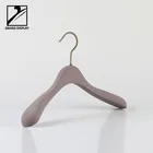 Non slip wooden dress hanger Velvet coated wooden coat hanger