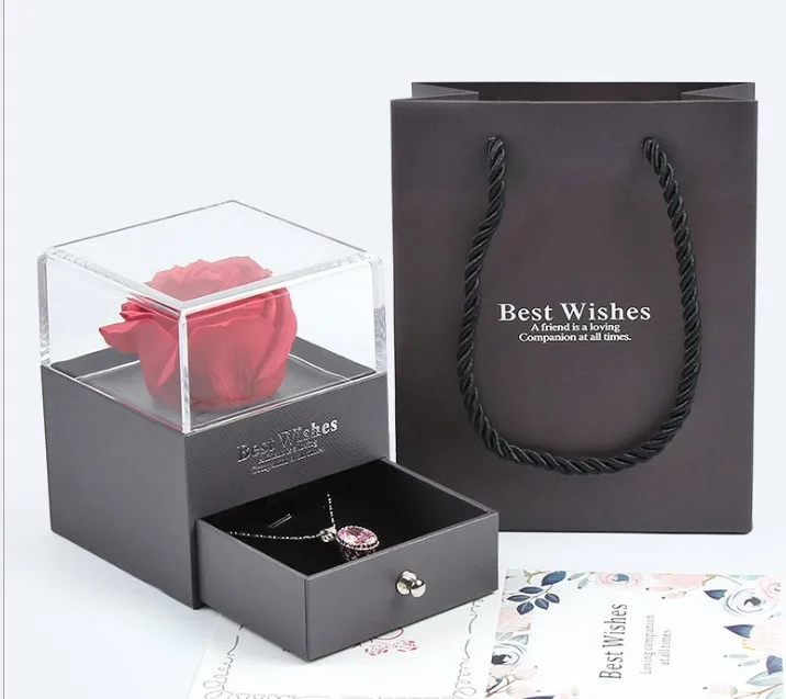 made in china 1 flower acrylic gift box jewellery box drawer box