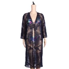Black sexy wholesale soild beachwear cover up beach dress women
