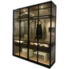 modern bedroom design aluminum glass door wardrobe,custom walk in closet