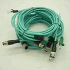 IP67 D code male 4pin M12 circular connectors cable with RJ45