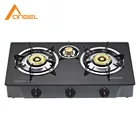 National Pakistan 3 Burner Tempered Glass Table Tops Lpg Outdoor Cooking Gas Stove