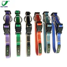 Wholesale PVC Outdoor Rainbow Clip Side Release Buckle Security Nylon Dog Collar and Leash Set