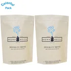 Eco-friendly custom printed foil lined stand up zip lock Kraft paper bag for coffee bean with valve