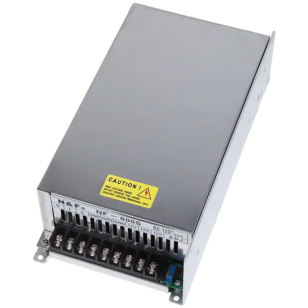 Free Shipping Led Driver 110V-230V Input DC 12V Output 50A 600W Power Supply Transformer for LED Strip Light