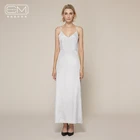 Summer Sexy Spaghetti Ankle-length Hollow Out Lace Satin Casual Sexy Lady Dresses Elegant Dress For Women