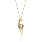 China Online Shopping Jewelry Silver Animal Reindeer 14K Gold Chain Necklace