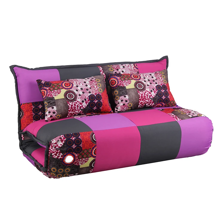 Double Chaise Lounge Sofa Chair Floor Couch With Two Pillows
