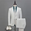 NA55 Latest Coat Pant Designs Two Buttons White Linen Custom Made Groom Blazer Men Suits 2 Pieces Slim Fit Terno Jacket+Pant