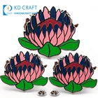 Free sample cheap custom metal novelty crafts silver plated hard enamel hong kong flower lotus lapel pin no minimum