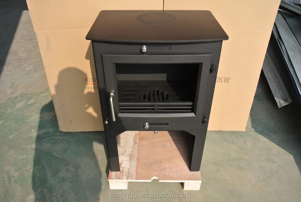 Steel Wood Stove with tertiary air system, View Plate steel wood