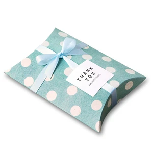 made recycled brown kraft paper pillow box for gift packaging