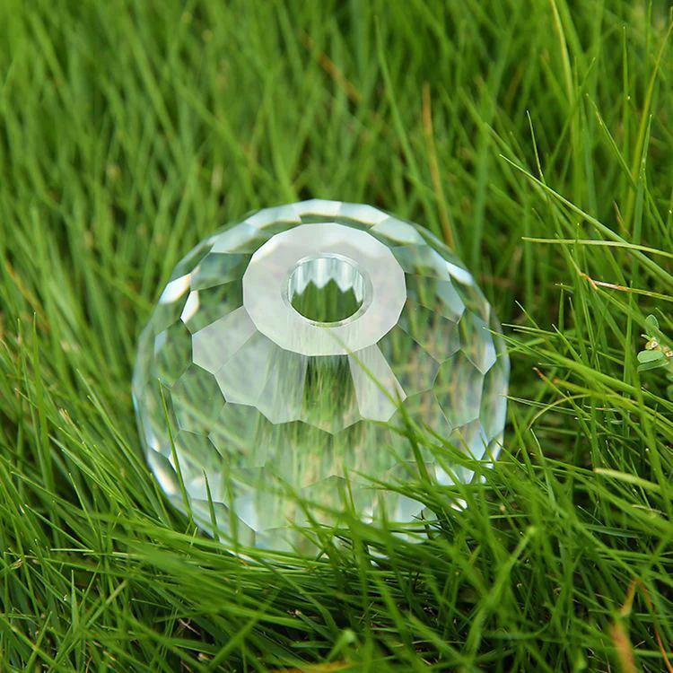 Factory Direct Supply Clear Faceted Hollow Crystal Balls /Facted crystal glass ball with hole /glass Drilled crystal ball