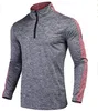 Men's 95% Polyester 5% Spandex Long Sleeve T Shirt OEM Quarter Zip Running Shirt