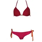 Women's Jacquard Sliding Sexy Fashion Triangle Bikini Top And Slip Tie Bow At Sides Low Waist