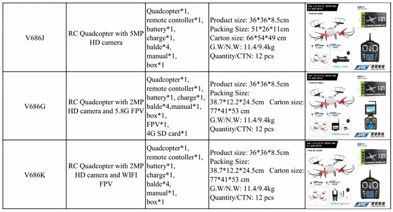 WL V686 5.8G FPV DRONE WITH CAMERA VS JJRC V686