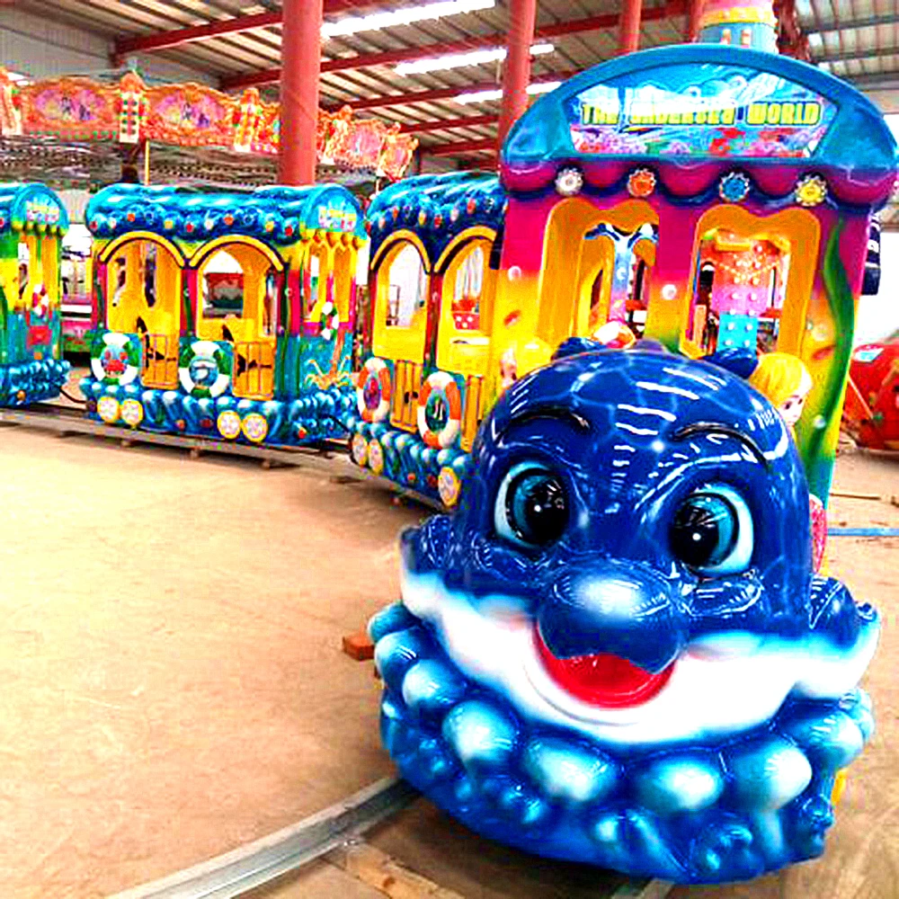 โปรโมชั่นร้อนสนามเด็กเล่น Entertainment Machinery เด็ก Ride Ocean รถไฟ