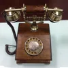 Home retro rotary antique wooden old fashioned dial phone