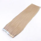 HARMONY double drawn long platinum blonde 100% european human hair seamless tape remy hair extensions