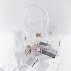 Wholesale Fashion Women Pvc Transparent Handbag ladies Clear Tote Beach Bag