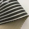 navy blue and white strip jacquard fabric with pvc foam for bag