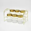 Golden Standing 6 Kitchen Clear Acrylic Canister Set with Rack
