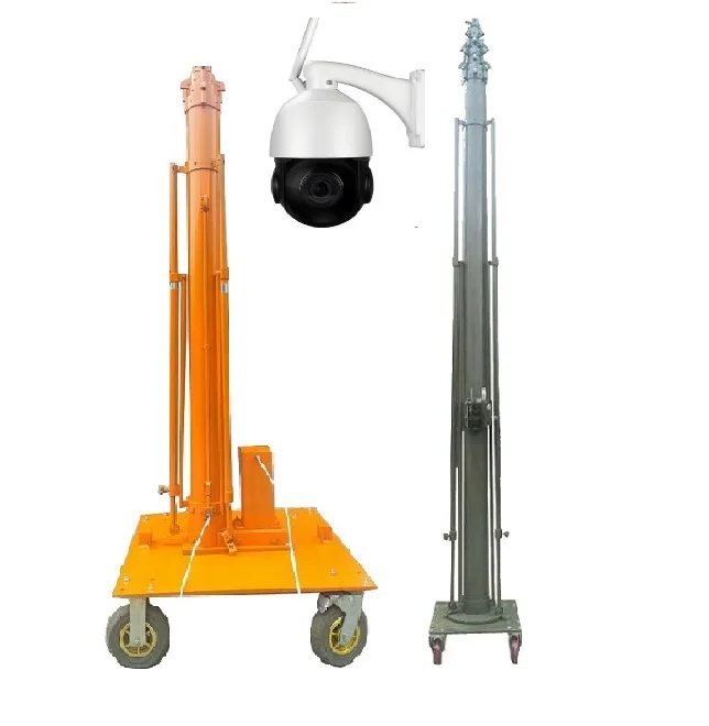 20ft aluminum lighting mobile security telescopic mast