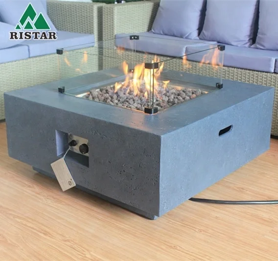 Square Outdoor Gas Cast Concrete Fire Pit Table In Patios Buy