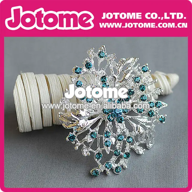 green rhineston shiny silver metal fashion new style brooch for