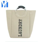Burlap basket foldable laundry basket canvas cotton laundry bag