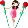 Custom valentine day gift plush flower 6ft big stuffed soft plush red rose