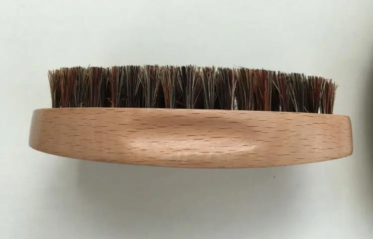 Boar Bristle brush, oval beech brush, male special beard brush, can engrave logo