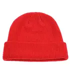 Classic Men's Warm Hat Winter Acrylic Cable Knit Cuff Beanie Hat Wholesale Short Beanies Hats Red
