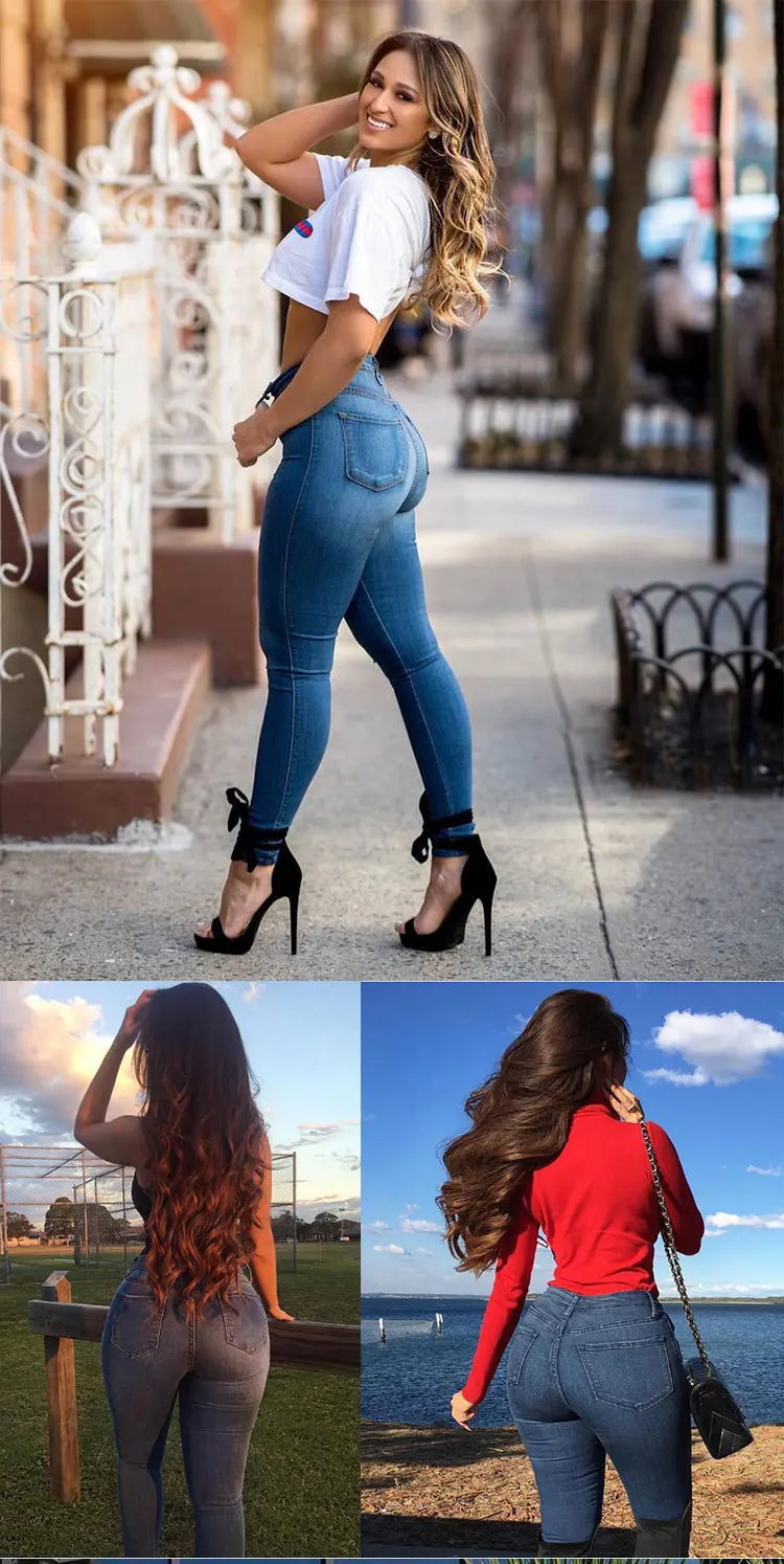Expensive High Waist Skinny Fancy Blue Sex Women Jeans