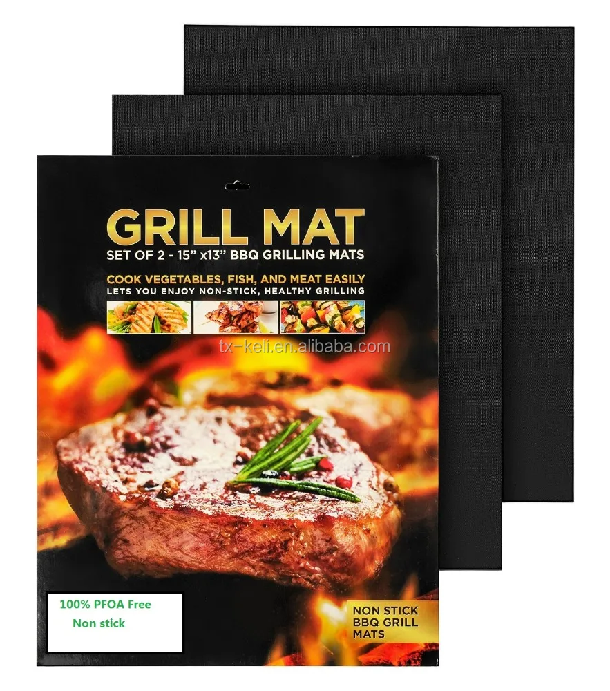 Nonstick Bbq Grill Mat (2pack) A Reusable Surface For Any Grill Safe