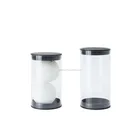 transparent clear plastic packaging tube with two end lids