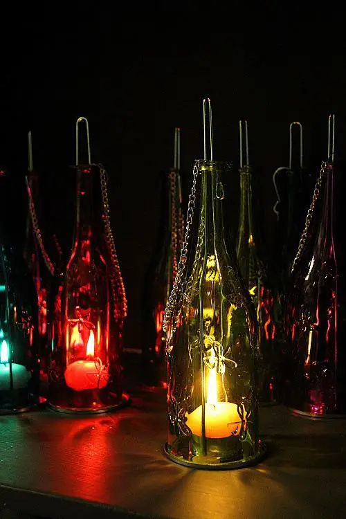 European zakka glass candle holder glass bottle home decoration printing wedding festival