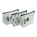 New design washable pen holder pouch cotton canvas makeup bag with zipper